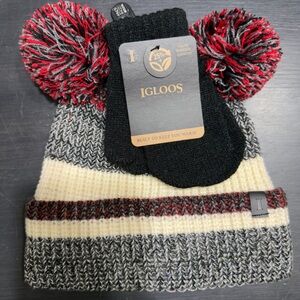 Igloos Youth Knit Beanie & Gloves Set One Size Winter Hat Matching Set Warm NWT
